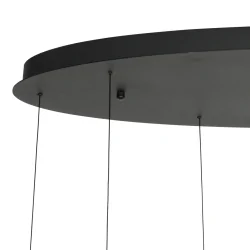 LED Pendelleuchte ALISIO Rondell, 8-flammig, 8× 9W, 2200-2700K, 990lm, IP20, schwarz