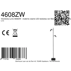 floor lamp LUMO 2 flames IP20, black dimmable