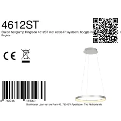 pendant luminaire RINGLEDE 1 flame IP20, steel dimmable