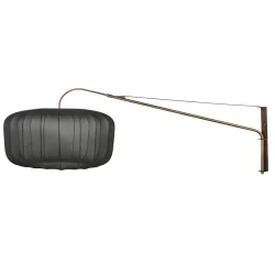 Wandleuchte VELA LINO, 1-flammig, E27, IP20, bronze / Schirm schwarz