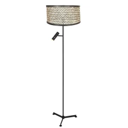 floor lamp STANG 2 flames E27 + GU10 IP20, black dimmable