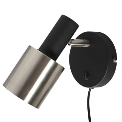 wall luminaire FJORGARD 1 flame E27 IP20, black dimmable
