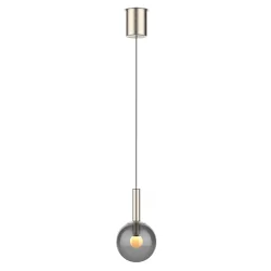 LED Deckenleuchte VOLARI, 1-flammig, 5W, 2300-2700K, 500lm, IP20, stahl/rauchglas