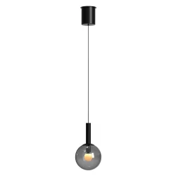 LED Deckenleuchte VOLARI, 1-flammig, 5W, 2300-2700K, 500lm, IP20, schwarz/rauchglas
