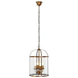 Pendelleuchte PIMPERNEL, 4-flammig, 4x E27, bronze gebürstet / Glas klar