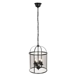 pendant luminaire PIMPERNEL 4 flames E14 IP20, black dimmable