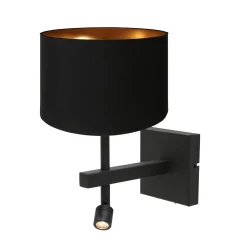 wall luminaire STANG with shade, with LED spot E27 IP20, black matt 