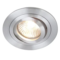Einbauleuchte PÉLITE SPOT, IP20, rund, Ø 10cm, GU10 max. 40W,  schwenkbar, stahl gebürstet