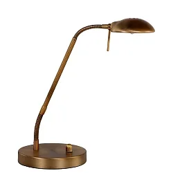 LED Tischleuchte BIRON, mit Flex-Arm, 8W 27000K 650lm, mit Dreh-Dimmer, bronze / Abdeckung matt
