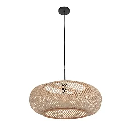 Pendelleuchte SPARKLED LIGHT - IKARO, Ø 60cm, E27,  mit Korbschirm, buche natur