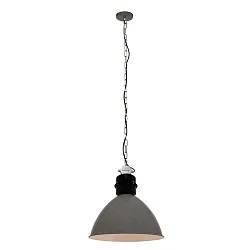Pendelleuchte FRISK, Ø 50cm, E27, Metall, grau glänzend / innen weiß