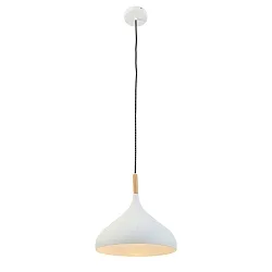 Pendelleuchte BJORR, Ø 33cm, E27, weiß matt / buche natur