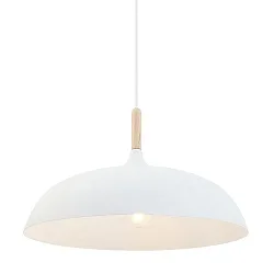 Pendelleuchte BJORR, Ø 45cm, E27, weiß matt / buche natur