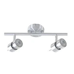 Aufbau-Strahlerleiste NATASJA, 2-flammig, inkl. 2x GU10 LED 7W 2200-2700K 480lm (D2W), dreh- und neigbar, stahl gebürstet