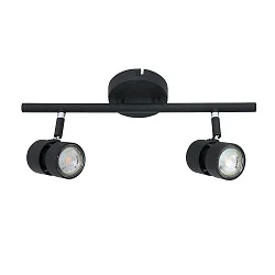 Aufbau-Strahlerleiste NATASJA, 2-flammig, inkl. 2x GU10 LED 7W 2200-2700K 480lm (D2W), dreh- und neigbar, schwarz matt