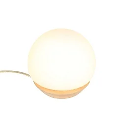 table lamp ANCILLA round, short, with touch dimmer G9 IP20, beech, natural colour dimmable