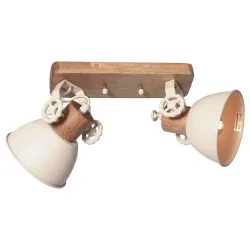 ceiling luminaire GEARWOOD 2 flames E27 IP20, creme dimmable
