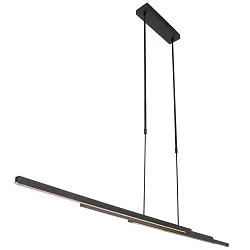 LED Pendelleuchte ZELENA, Up/Down, 80-140cm (ausziehbar), 40W 2200-4000K (CCT) 3200+800lm, mit Touch-Dimmer, schwarz matt