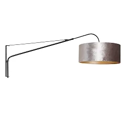wall luminaire ELEGANT CLASSY with switch, with shade, with strain relief, with plug, adjustable E27 IP20, black matt 