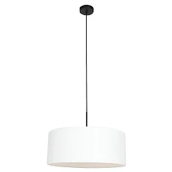 Pendelleuchte SPARKLED LIGHT, Ø 50cm, E27, mit zylindrischem Schirm, schwarz matt / Leinen weiß