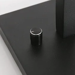 Tischleuchte STANG, Up, 40cm, E27, Dreh-Dimmer + zylindrischem Schirm , schwarz matt, Leinen weiß