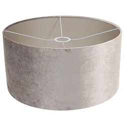 Leuchtenschirm KAPPEN, Ø 40cm / Höhe 20cm, zylindrisch, Velours silber