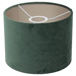 Leuchtenschirm KAPPEN, Ø 20cm / Höhe 15cm, zylindrisch, Velours samtgrün