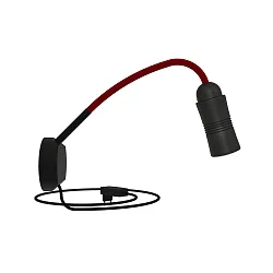 LED Wandleuchte NEO! FLEX HOTEL II (NV), 14W 2700K 1500lm 25-65° (variabel),  mit Kabel, schwarz matt / rot