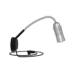 LED Wandleuchte NEO! FLEX HOTEL II (NV), 14W 2700K 1500lm 25-65° (variabel),  mit Kabel, alu natur / schwarz / silber