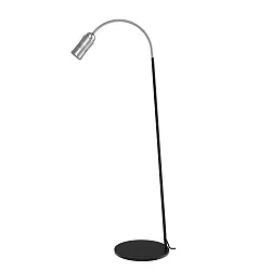 LED Steh- und Leseleuchte NEO! FLOOR (NV), 14W 2700K 25-65° (variabel), CRi 90, mit Flexarm, alu natur / schwarz / silber