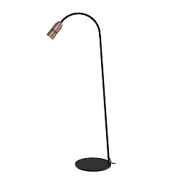 LED Steh- und Leseleuchte NEO! FLOOR (NV), 14W 2700K 25-65° (variabel), CRi 90, mit Flexarm, kupfer / schwarz