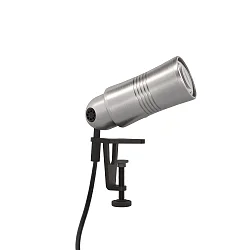 LED Klemmleuchte NEO! CLAMP (HV), 10W 2700K 25-65° (variabel), CRi 90, schaltbar, alu natur / schwarz