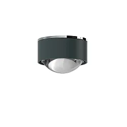 LED Downlight PUK MINI ONE 2, Ø 8cm, 8W 2700K, CRi 90, starr, dimmbar, ohne Linse, anthrazit matt/chrom