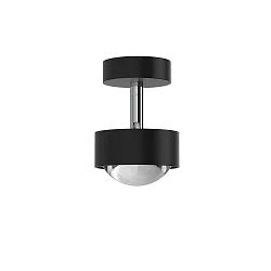 LED Deckenleuchte PUK MINI TURN, Ø 8cm, 8W 2700K, CRi 90, dreh- und schwenkbar, dimmbar, ohne Linse, schwarz matt/chrom