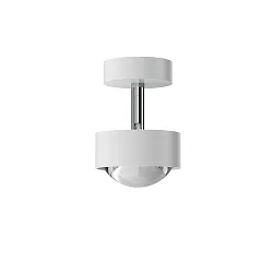 LED Deckenleuchte PUK MINI TURN, Ø 8cm, 8W 2700K, CRi 90, dreh- und schwenkbar, dimmbar, ohne Linse, weiß matt/chrom