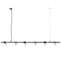 pendant luminaire PUK MINI SIXTETT (COB LED) up / down, rotatable, 6-fold, without lens IP20, chrome dimmable