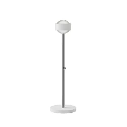 LED Tischleuchte PUK MINI EYE TABLE, Ø 8cm/H 47cm, 20W 2700K, CRi 95, starr, ohne Linse, weiß matt/chrom