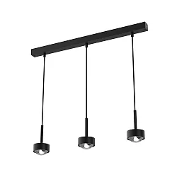 pendant luminaire PUK MINI CHOICE LONG ONE (COB LED) down, 3-fold, rigid, without lens IP20, black matt dimmable