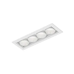 ceiling recessed luminaire LINOO 4.0 4 flames, square IP20, white matt, white glossy