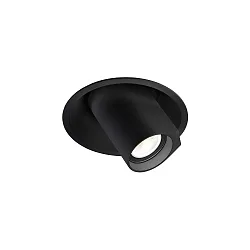 Einbaustrahler BLIEK ROUND CEILING REC 1.0 PAR16 B max. 12W GU10 100-240VAC | BLADE SPRINGS, dreh-/schwenkbar, schwarz matt
