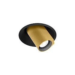 Einbaustrahler BLIEK ROUND CEILING REC 1.0 PAR16 max. 12W GU10 100-240VAC | BLADE SPRINGS, dreh-/schwenkbar, schwarz matt, gold