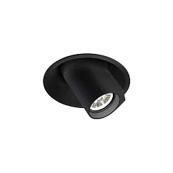 ceiling luminaire BLIEK ROUND 1.0 - LED cardanic swivelling, semi flush, with wire springs IP20, mat, deep black dimmable