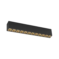 LED Deckenstrahler PIRRO PETIT CEILING SURF 12.0 LED, 12-flammig, 3000K CH 28W 220-240VAC DIM CRI90, schwarz matt, champagner