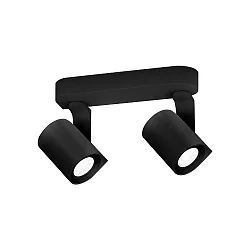 Wand-/Deckenstrahler SQUBE ON BASE #2 PAR16, 2-flammig, 2x GU10 max. 12W, Schwarz