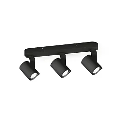 Wand-/Deckenstrahler SQUBE ON BASE #3 PAR16, 3-flammig, 3x GU10 max. 12W, Schwarz