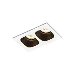 LED Recessed spot PIRRO 2.0, 2 spots, 2x 4.5W 3000K, CRi >90, dimmable, white black
