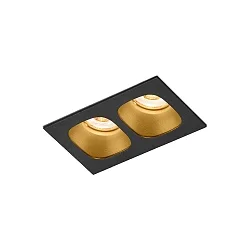 LED Recessed spot PIRRO 2.0, 2 spots, 2x 4.5W 3000K, CRi >90, dimmable, black gold