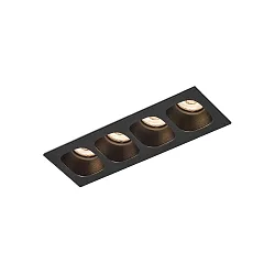 LED Recessed spot PIRRO 4.0, 4 spots, 4x 4.5W 3000K, CRi >90, dimmable, black