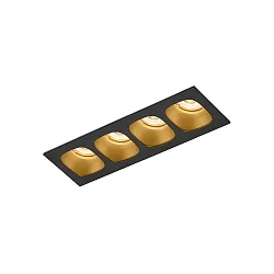 LED Recessed spot PIRRO 4.0, 4 spots, 4x 4.5W 3000K, CRi >90, dimmable, black gold