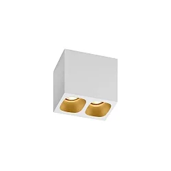 LED Deckenleuchte PIRRO 2.0, 2 Spots, 2x 4.5W 2700K, CRi >90, dimmbar, weiß-gold